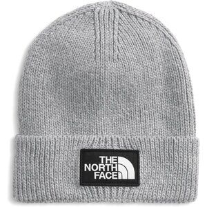 The North Face Men Grey Heather Cuffed Beanie Classic Fit Rib Knit Winter Hat